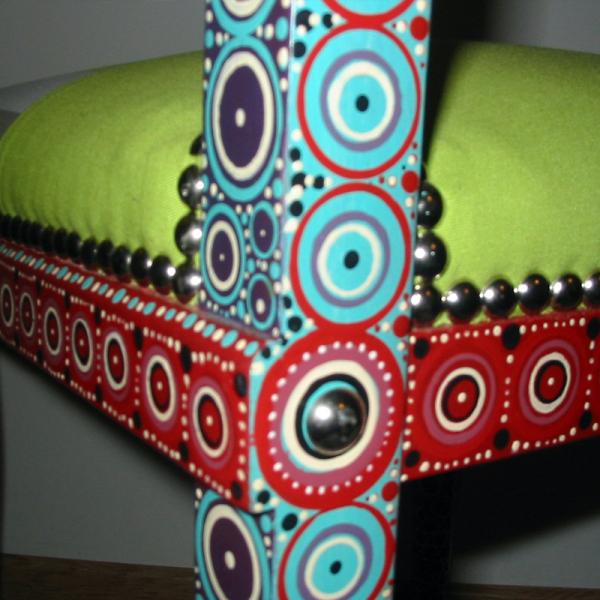 2 Chaises peints et tapissées